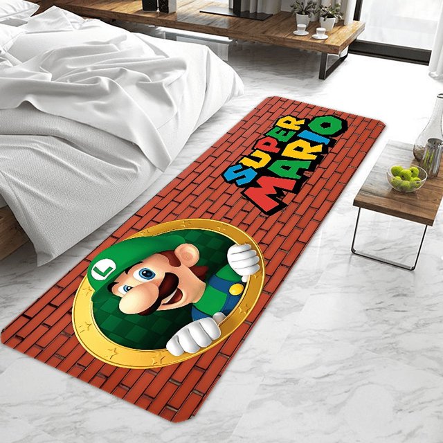 Felpudo de entrada con diseño de Super M-Marios Bros, antideslizante, lavable, para cocina, salón, pasillo, baño