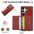 thumbnail image 2 of for Samsung Galaxy S23 Ultra Wallet Case with Card Slots, Hand Wrist Strap Rotate Ring Design, Finger Grip Ring PU Leather Magnetic Button Shockproof Purse Phone Cover for Galaxy S23 Ultra, Red, 2 of 7