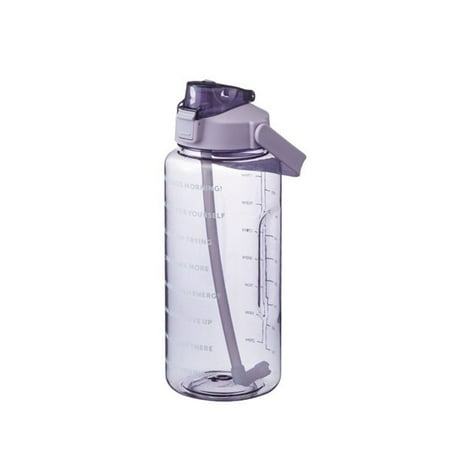 

2L Sports Straw Water Bottle With Stickers Portable Large Capacity Fitness Bike Cup Summer Ice Cold Water Jug With Time Marker