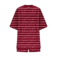 thumbnail image 4 of Mifsaly 2 Piece Short Sets for Women Striped Summer Matching Lounge Set Oversized T-Shirt and Shorts Loose Comfortable Everyday Loungewear XXL, 4 of 6