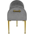 thumbnail image 4 of Maklaine Contemporary 20"H Velvet Bench in Gray, 4 of 6