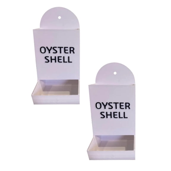 Oyster Shell & Grit Feeder for Chickens â Metal Hanging Poultry Feeder with Automatic Dispensing, Heavy Duty Design for Coop â Essential Nutrition for Egg-Laying Hens ( Chicken Keeper Gift)