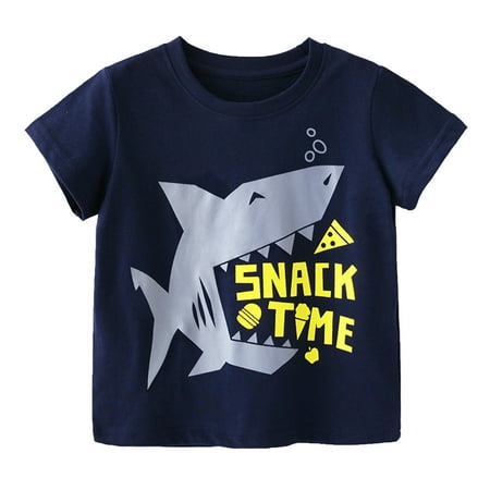 

Fdrone Boys Long Sleeve Shirts Boys Button-down Shirts Toddler Kids Girls Boys Shark Cartoon 3D Prints Loose Tops Soft Short Sleeve T Shirt Tee Tops Clothes School Clothes for Boys