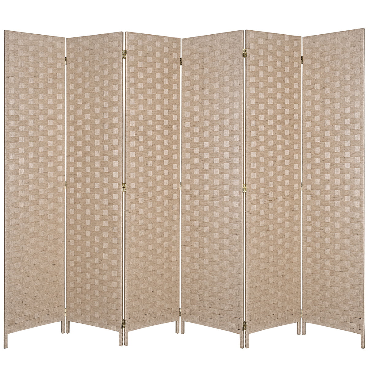 Details about   6ft 4 Panel Weave Fiber Room Divider Folding Freestanding Privacy Screen Brown 