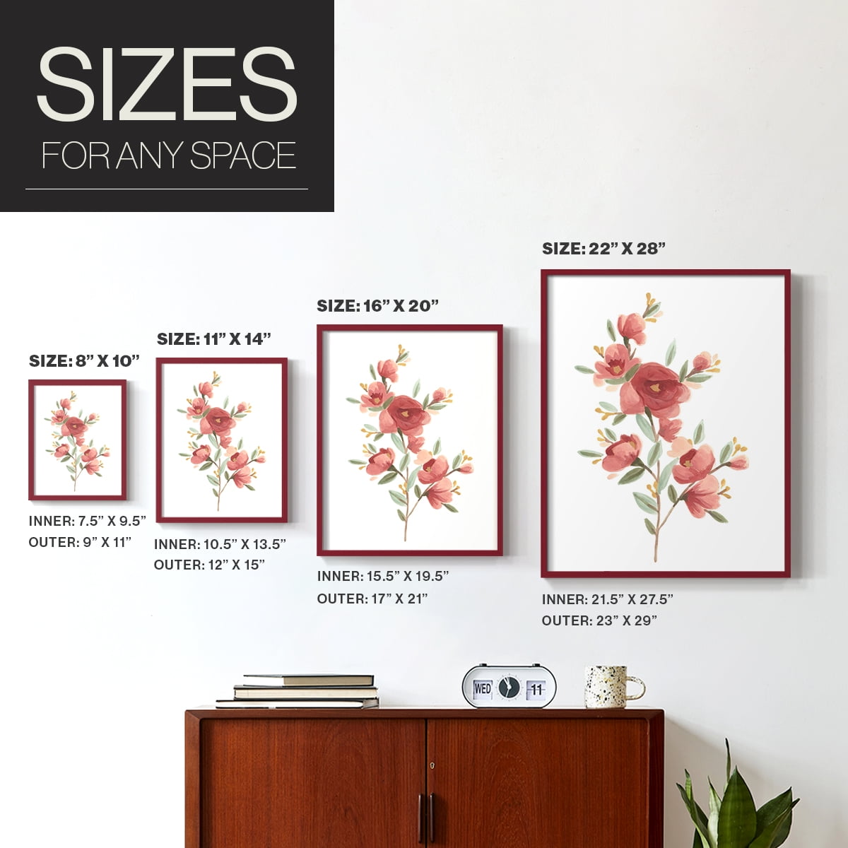 Wildflower Sprig IV Framed Print - Solid Wood in Single Picture Frame Solid Wood 2 Framed Print