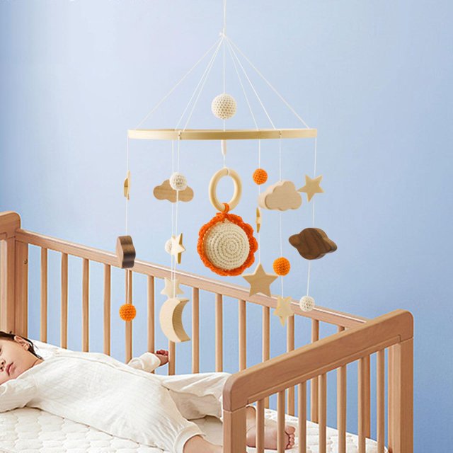 Móvil para bebé para cuna, móvil para guardería de cuna para bebé, bonita decoración desmontable para guardería de bebé, juguete sensorial de moda, Estilo B Hugo Móvil de cuna