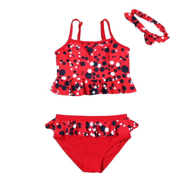 Maillot de Bain Fille 2 Pcs Bikini Mignon Imprimé Floral 6-7 Ans