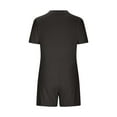 thumbnail image 5 of BUIgtTklOP Women's Solid Oversized Casual Rompers Summer Outfits Workout Hot Short Tee Rompers V Neck Loose Short Sleeve Jumpsuit With Pocket, 5 of 6