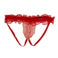 thumbnail image 5 of Penkiiy Men's Lace Lingerie Underwear Sexy Thongs Panties Boxer briefs Free Size Red, 5 of 9