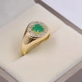thumbnail image 5 of 2Ct Round Cut Natural Emerald Men's Engagement Ring Band 14K Yellow Gold Plated, 5 of 5