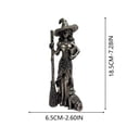 thumbnail image 3 of Magical Witch Resin Figurine Vintage Silver Gothic Tabletop Statue With Broom Cat Moon Pentacle Accents For Shelf TV Stand Office Indoor Halloween Home Decor.A, 3 of 7