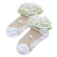 thumbnail image 2 of rygai 1 Pair Baby Socks Cute Comfortable Breathable Summer Outdoor Kids Lace Socks with Lace Bowknot Daily Wear,Green, 2 of 8
