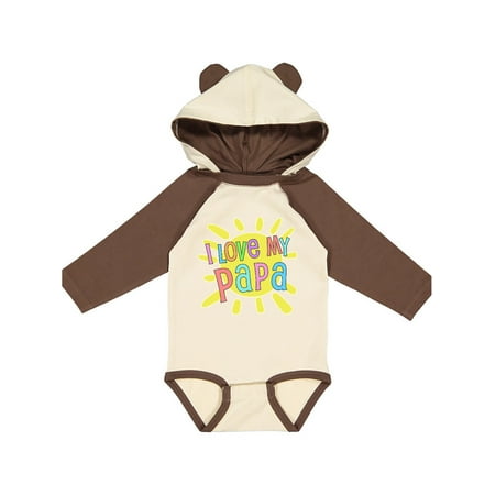 

Inktastic I Love my Papa- sun and rainbow letters Gift Baby Boy or Baby Girl Long Sleeve Bodysuit