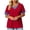 Red-A, variant on FRSASU Plus Size Tops for Women Short Sleeve V-Neck Casual Summer Loose Fit Tunics T-Shirts Yellow-B