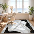 thumbnail image 3 of Design&I 8'x10' Washable Area Rug Geometric Contemporary Abstract Veining Bold Stripe Swirl Interlocking for King Size Bedroom, Under Bed, Sleek Flatweave Pet Friendly, 3 of 7