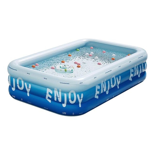 Pool Inflatable: Rectangular Pool for Kids and Adults, Stable Rectangular Tube, Outdoor Beach Backyard Use