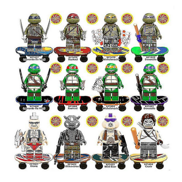 Teenage Mutant Ninja Turtles Minifigure Set – 12-Piece Leonardo, Raphael Action Figures