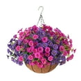 thumbnail image 4 of Maceta de cadena de gloria de la mañana falsa Arreglo de gloria de la mañana falsa Rosa violeta, 4 of 9