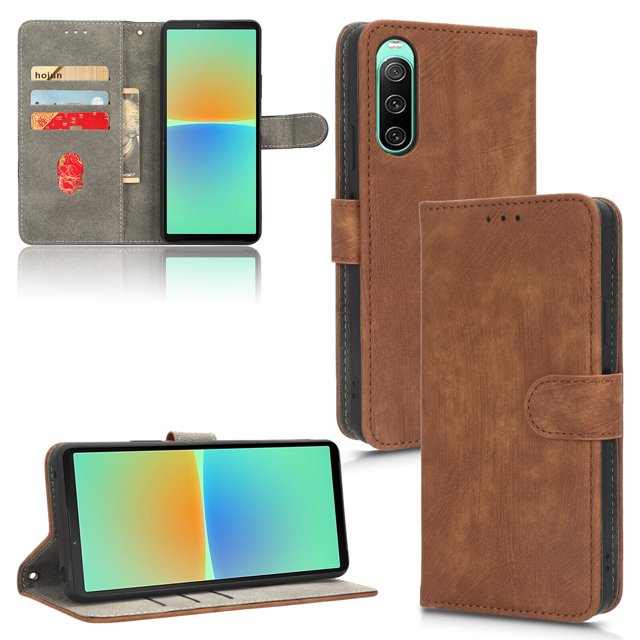 Étui pour Sony Xperia 10 IV Blocage RFID Couverture Rabattable Magnétique Portefeuille Compatible avec Étui Sony Xperia 10 IV
