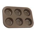 thumbnail image 4 of Antiadherente de Acero Al Carbono Rectángulo Muffin Cupcake Cake Bandeja para Hornear Bandeja de Lata Utensilios para Hornear de Cocina, 6 O 12 Cavida 6 agujeros de oro Soledad Mini Cake Pan, 4 of 8