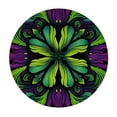 thumbnail image 2 of JEUXUS  Water Resistant Round Table Cover Datura Gradient Flower Abstract Art Wipable Polyester Cloth Spring Summer Party Table Cover Flower Yellow and Red, 2 of 7