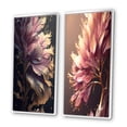 thumbnail image 3 of Designart "Pink and Gold Abstract Leaf Design III" Leaves Framed Wall Art Set Of 2 - Blue Floral Frame Gallery Set For Office Decor, 3 of 6