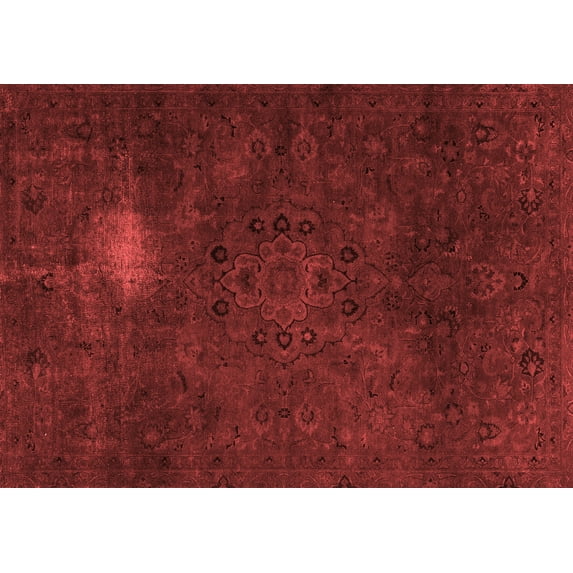 Ahgly Company Machine Washable Indoor Rectangle Abstract Red Modern Area Rugs, 2' x 3'