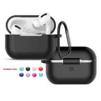 AirPods Pro Cases Cover, AirPods Pro Case with Keychain, Njjex Carring Case with Keyhchain for 2019 Airpods Pro Charging Case [Front LED Visible] Soft Slim Silicone Case Skin -Black