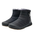 thumbnail image 2 of EGNMCR Snow Boots Men Shoes Solid Color Winter Keep Warm Woolen Casual Zipper Short Boots, 2 of 9