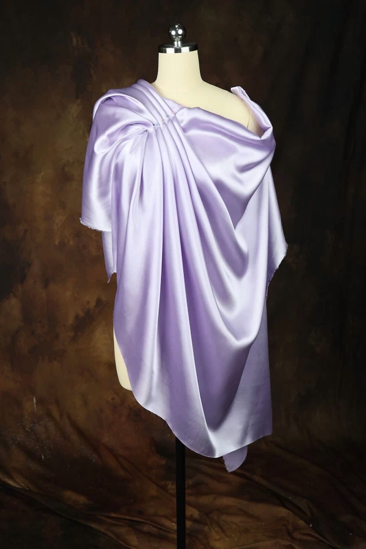 BUTTERFLY- Lilac Satin Charmeuse Fabric By The Yard 173