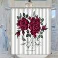 thumbnail image 3 of Rideau de Douche Romantique à Roses Rouges - Ensemble de Rideau de Douche Imperméable 72x72 Pouces à Thème de Fleurs pour Salle de Bain de Fille Amour, 3 of 6