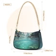 thumbnail image 3 of Womens Chain Shoulder Bag Sea Green Classic Tote Handbags Fashion Clutch Hobo Purse with Zipper for Travel Casual, 3 of 7