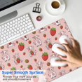 thumbnail image 4 of Long Mouse Pads for Desk,Pink Cow Strawberry Pattern Desk Mats on Top Of Desks, Desk Mouse Pad Extra Large with 3mm Non-Slip Base and Stitched Edge for Gaming,Office,Work,Home 31.5"x15.7", 4 of 6