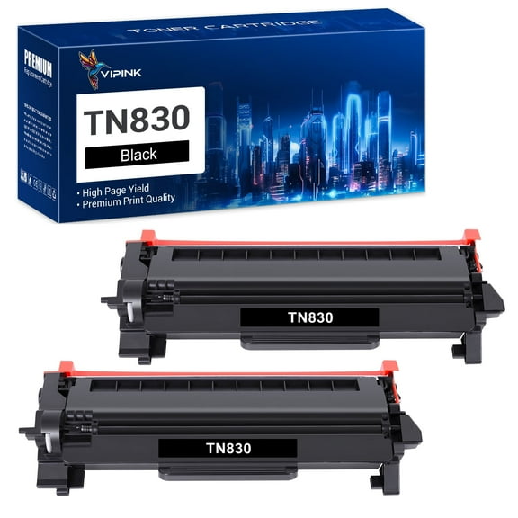 TN830 TN830XL High Yield Toner Cartridge Black 2-Pack Compatible for Brother DCP-L2640DW HL-L2460DW TN830 TN-830 TN830XL HL-L2405W MFC-L2820DW HL-L2400D L2405W L2480DW MFC-L2820DWXL Printer Ink