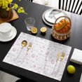 thumbnail image 3 of Pink Easter Placemats Set of 4, Watercolor Spring Bunny Eggs Flowers Placemats for Dining Table, Place Mats for Kitchen Tabletop, Waterproof Wipeable Dining Table Mats Set, 3 of 9