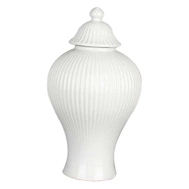 Tarro de cerámica de porcelana para jengibre, tarro de almacenamiento, florero para decoración de fiestas de oficina Blanco