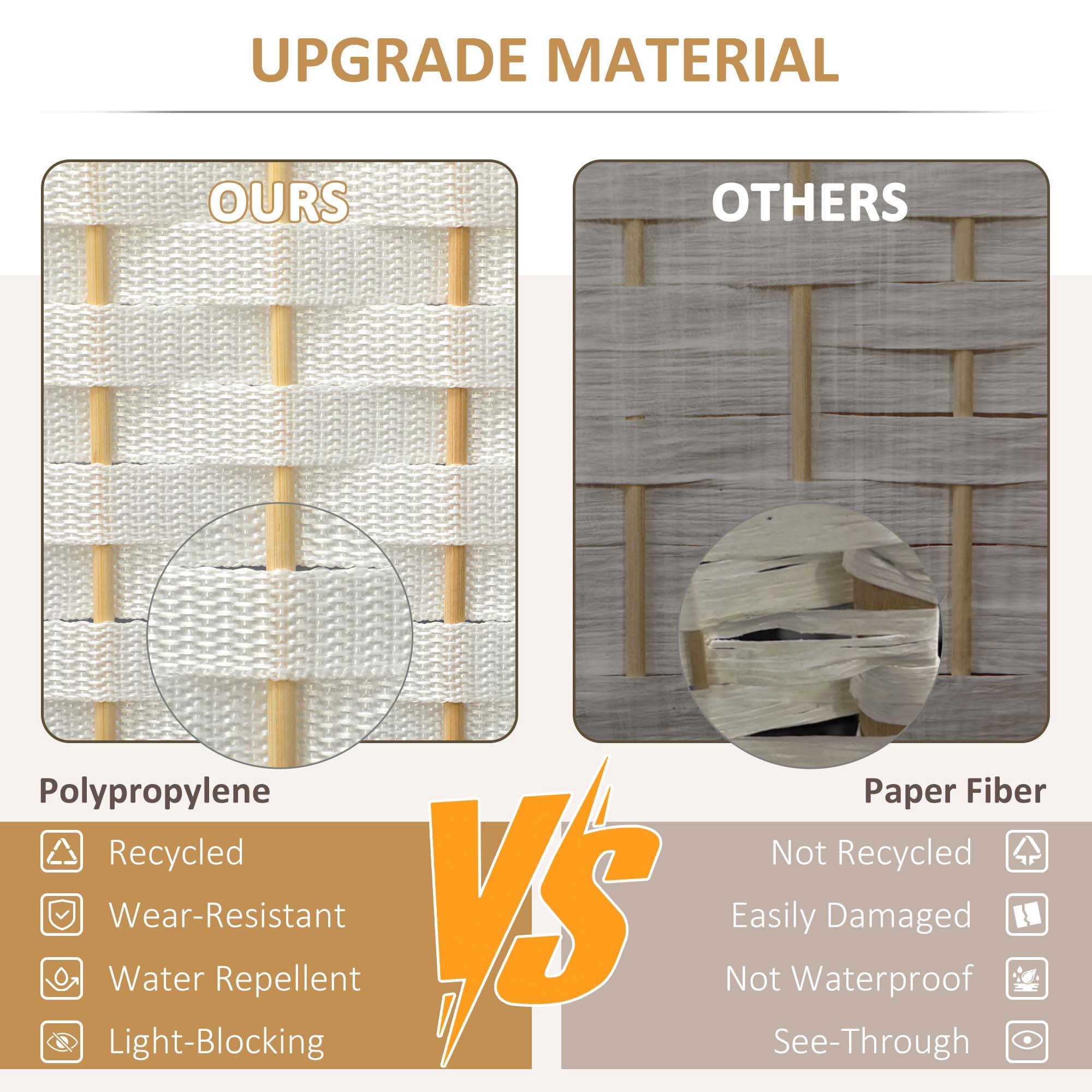 HOMCOM Room Divider, 8 Panel Folding Privacy Screen, 5.6' Tall Freestanding Partition for Home Office, Bedroom, White