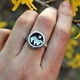 thumbnail image 4 of Anillos para mujer, regalos para mujer, anillo vintage de montaña con diseño de bosque, atardecer y pico creciente., 4 of 5