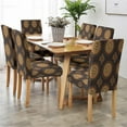 thumbnail image 3 of Stretch Parson Chair Slipcovers for Dining Room Set of 4,Boho Vintage Floral Dining Chair Covers Abstract Floral Removable Chair Seat Protectors Covers for Kitchen,Wedding,Ceremony,Brown, 3 of 6