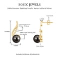 thumbnail image 4 of Rosec Jewels Tahitian Pearl Drop Earring with Screw Back - 15 Carat - AAA Quality - Pearl Diamond Earrings - with Jewelry Box, 14K Yellow Gold, 4 of 6