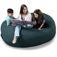 thumbnail image 2 of Big Joe Fuf 8Ft Giant Foam Bean Bag Chair, Oversized Couch with Removable Cover for Kids, Teens, Adults, Deep Sea Velveteen, Durable Woven Polyester, 8 Foot, 2 of 7