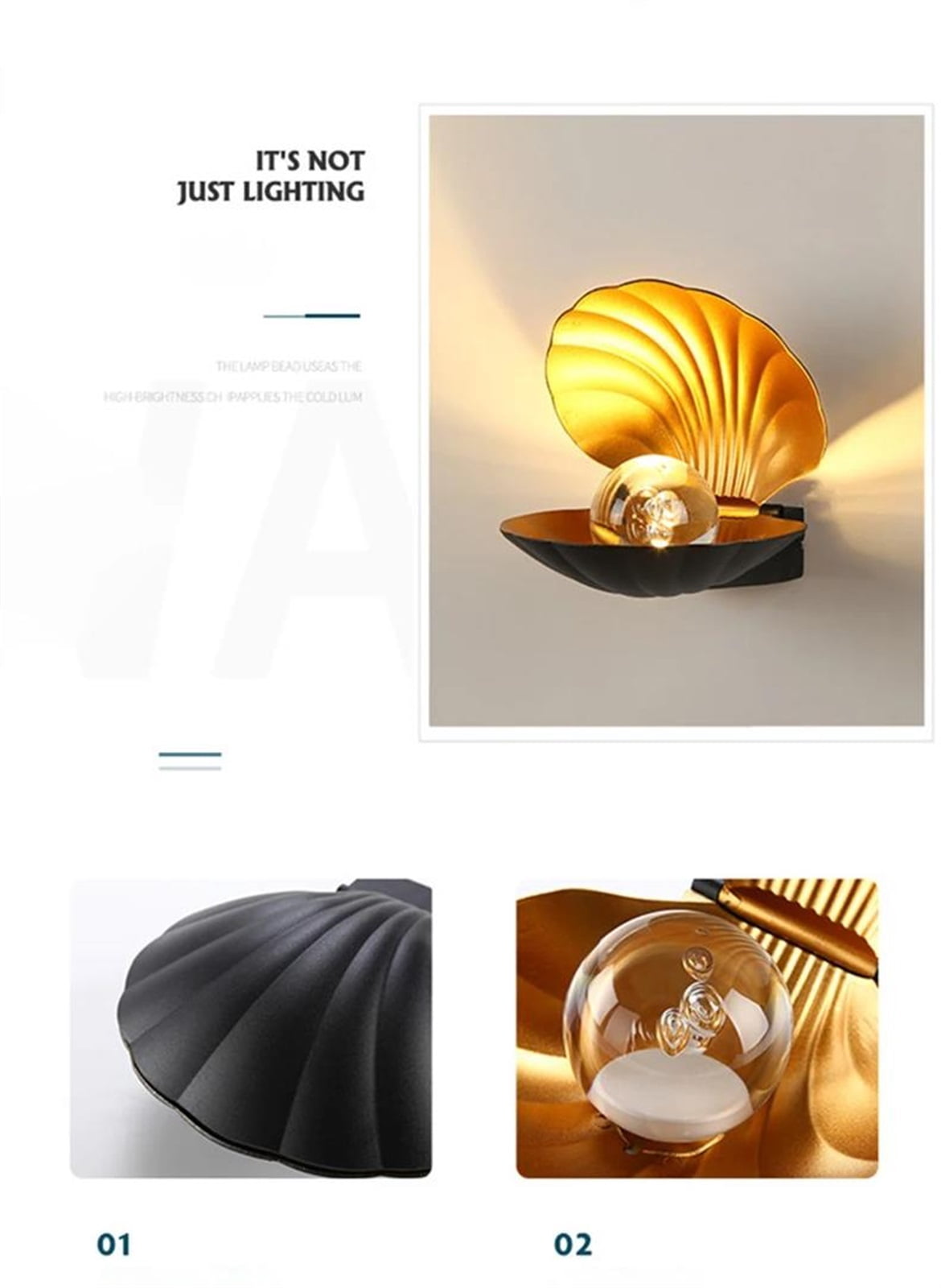 Modern Simple Indoor Lighting Wall Lamps Nordic Outdoor Waterproof Wall Lights Bedroom Bedside Living Room Wall Shell Light