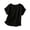 Z75 Black, variant on Lightweight Linen Blouses for Women V Neck Short Rolled Sleeve Summer Tops Lightweight Breathable Loose Fit Side Slit Tunic Shirts White,L