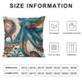 thumbnail image 5 of SHANXI Throw Coastal Ocean Decorative Pillow Cases Polyester Linen Cushion Covers for Sofa Couch Bedroom Home Decor 24x24in, 5 of 5