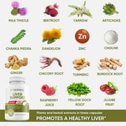 Healblend Natural Liver Support Supplement - Helps Detox Cleanse & Repair with Milk Thistle, Artichoke Enhance, Dandelion Root, Optimal Liver Health - 60 Capsules