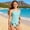 Light Blue-2, variant on Bigetiay Girls 2 Piece Swimsuits Halter Neck Tankini Top with Swim Bottom Girl Bathing Suit 13-14 Years