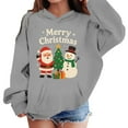 thumbnail image 3 of SonxaHe Big Girl Boy Hoodie Christmas Cartoon Print Long Sleeved Hooded Shirt Kids Holiday Cozy Soft Warm Party Hoodies Gray,Sized 13-14, 3 of 3