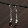 thumbnail image 4 of 5mm Round Shape Blue Topaz 925 Sterling Silver Teardrop Valentines Day Gifts Women Earrings, 4 of 5