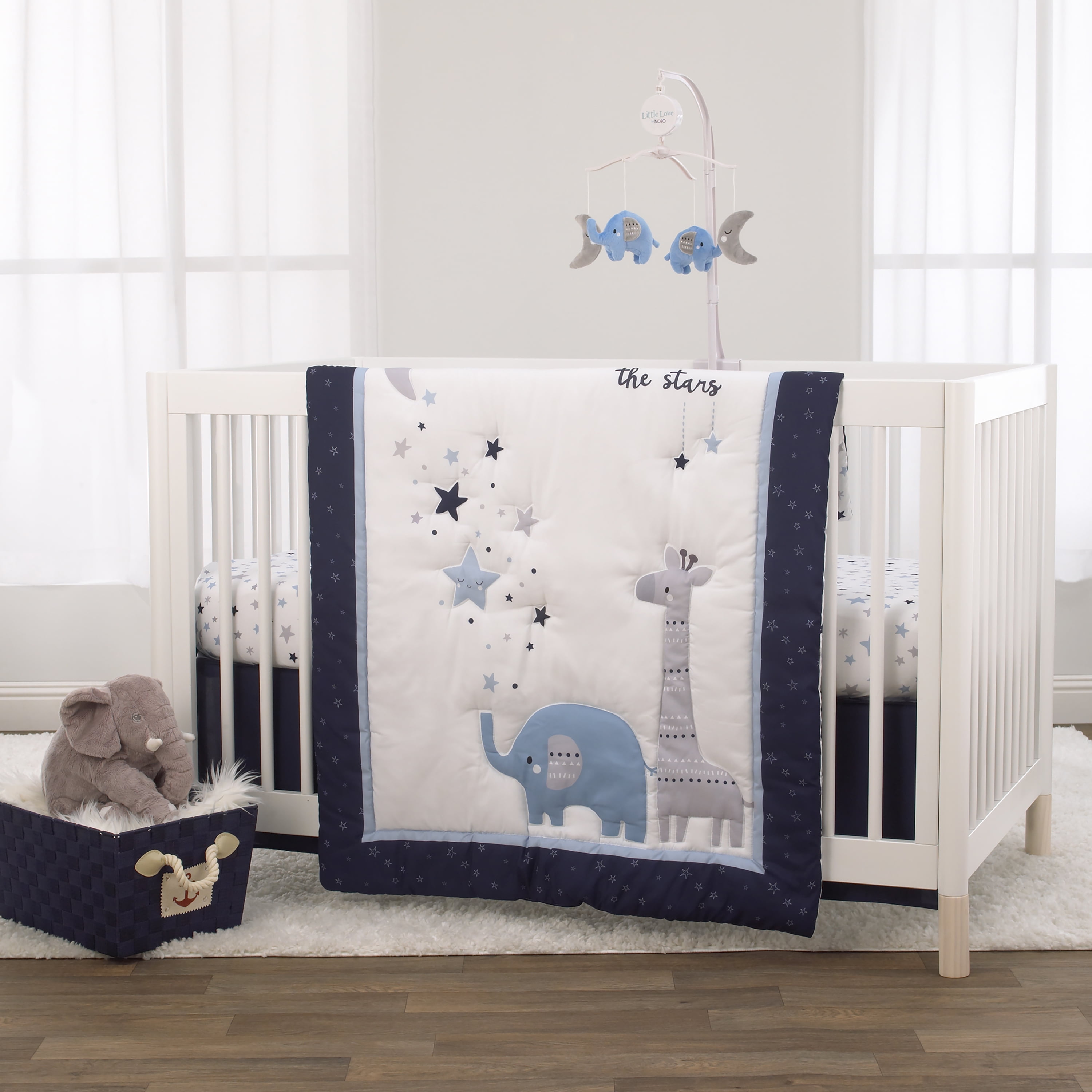 MOON AND STARS BABY GIRLS CRIB BEDDING NURSERY FOR BABY SHOWER  GIFT 6 PCS 