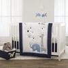 Little Love by NoJo Shine On My Love - Boy Safari, Moon and Stars Navy and White 3 Piece Crib Bedding Set- Comforter, Fitted Crib Sheet, Dust Ruffle